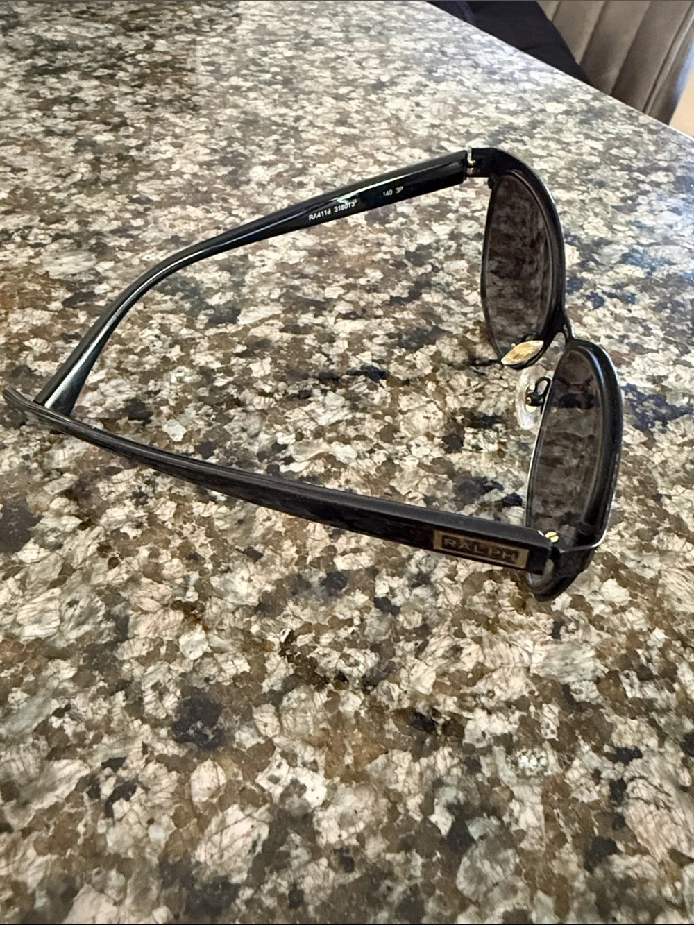 Ralph Lauren Black Gloss Cat-Eye Sunglasses